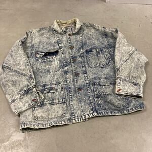 80s acid wash denim chore jacket